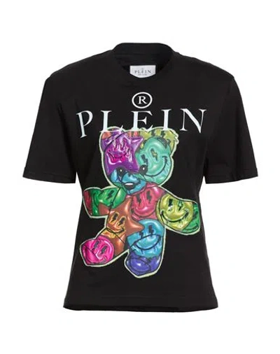 Philipp Plein Woman T-shirt Black Size M Cotton In Multi