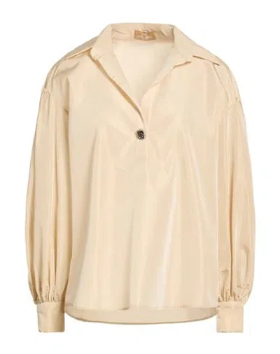 Anna Sirico Couture Woman Top Beige Size 10 Acrylic, Polyester In Neutral