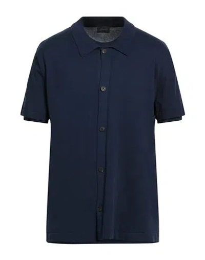 Brioni Man Sweater Midnight Blue Size 44 Cotton In Blue