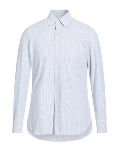 Finamore 1925 Man Shirt Blue Size 17 ½ Cotton, Elastane In White