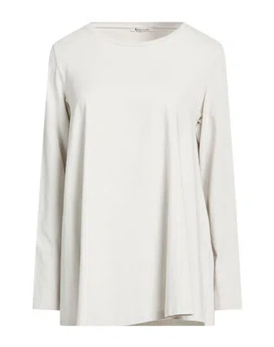 Trebarrabi® Trebarrabi Woman T-shirt Light Grey Size L Cotton, Elastane In Gray