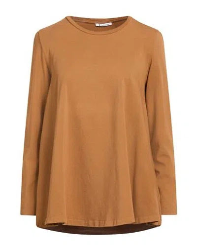 Trebarrabi® Trebarrabi Woman T-shirt Brown Size S Cotton, Elastane In Brown