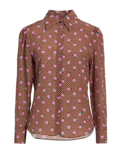 Paul & Joe Woman Shirt Brown Size 3 Silk In Brown