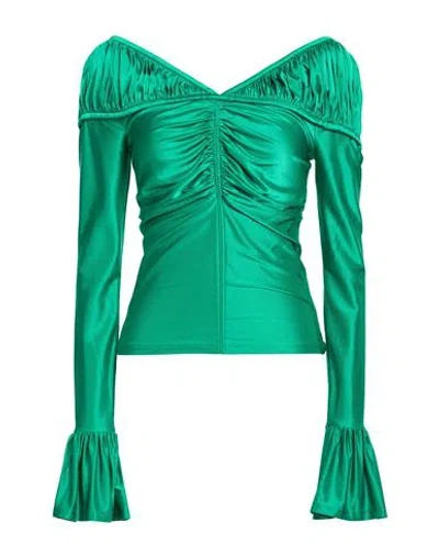 Rabanne Woman Top Emerald Green Size 8 Viscose, Elastane In Green