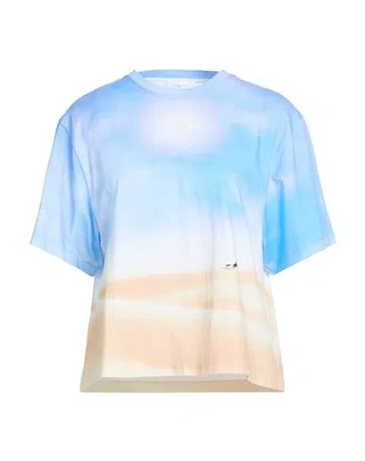 Rabanne Woman T-shirt Azure Size 8 Cotton In Blue