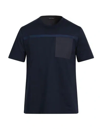 Herno Laminar Man T-shirt Midnight Blue Size 46 Cotton In Blue