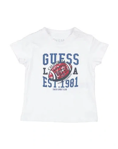 Guess Eco Newborn Boy T-shirt White Size 3 Organic Cotton In White