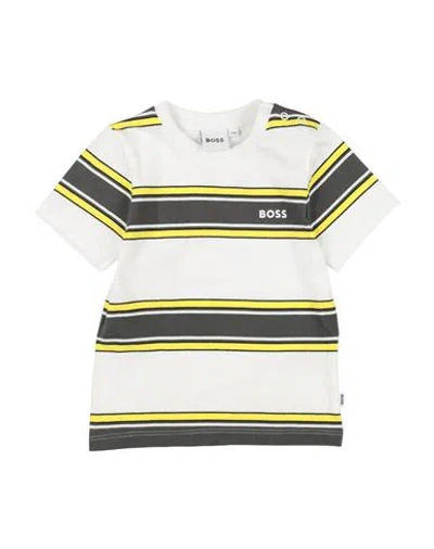 Hugo Boss Boss Newborn Boy T-shirt White Size 3 Cotton In Multi