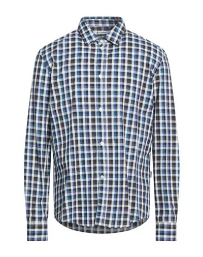 Dondup Man Shirt Blue Size L Cotton In Blue