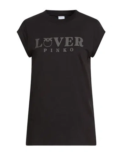 Pinko Denim Woman T-shirt Black Size L Cotton In Black