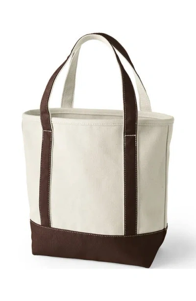 Lands' End Open Top Canvas Tote Bag In Brown