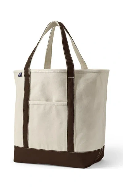 Lands' End Open Top Canvas Tote Bag In Brown