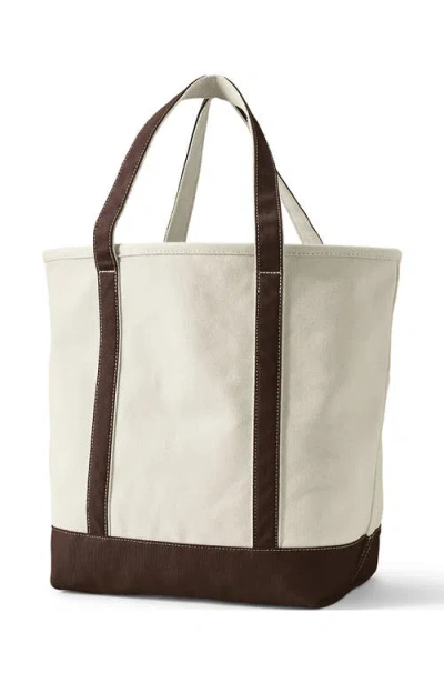 Lands' End Open Top Canvas Tote Bag In Brown