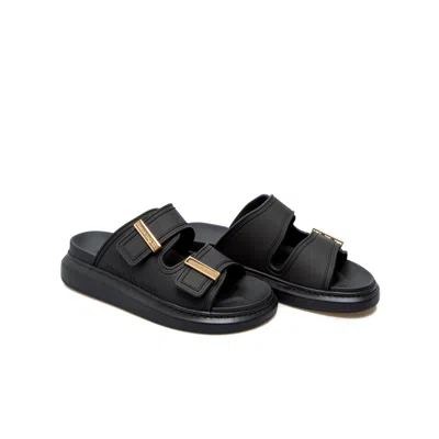 Alexander Mcqueen Hybrid Flatform Sandals In Animal Print