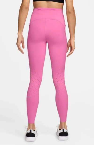 Nike Swift High-waisted Pocket 7/8 Running Leggings In Pink