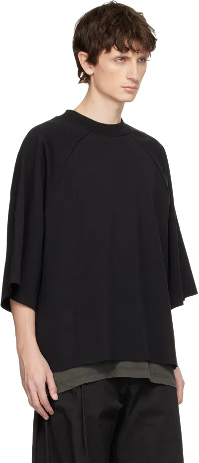 Seventh Black Raglan Box T-shirt In Black