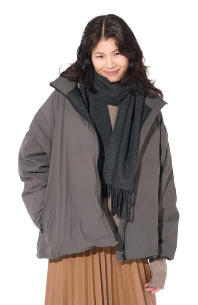 Gobi Mongolian Cashmere Cashmere Fringed Scarf In Gray