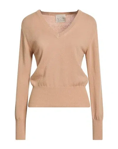 N.o.w. Andrea Rosati Cashmere N. O.w. Andrea Rosati Cashmere Woman Sweater Beige Size L Wool, Viscose, Cashmere, Nylon In Neutral