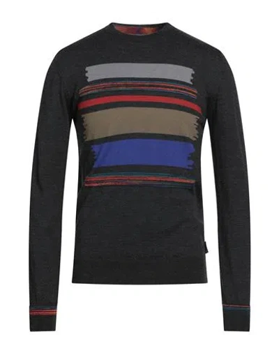 Bob Man Sweater Charcoal Size L Wool, Acrylic In Gray