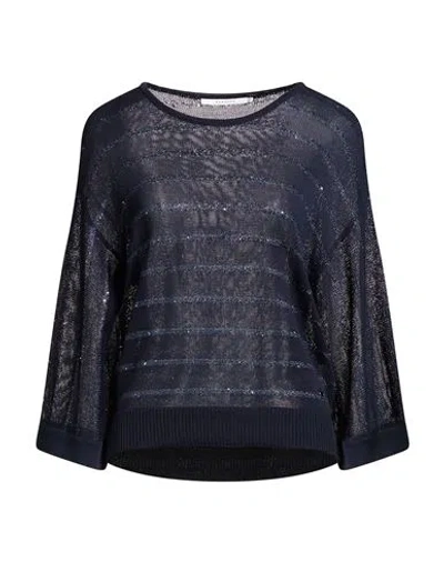 Xandres Woman Sweater Midnight Blue Size M Viscose, Polyamide, Polyester In Blue