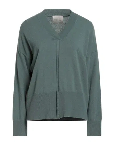 N.o.w. Andrea Rosati Cashmere N. O.w. Andrea Rosati Cashmere Woman Sweater Green Size L Wool, Viscose, Cashmere, Nylon In Green