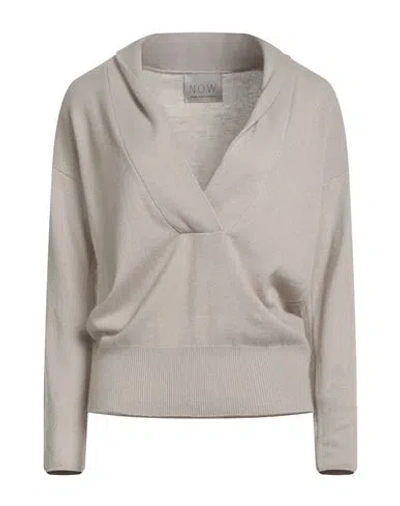 N.o.w. Andrea Rosati Cashmere N. O.w. Andrea Rosati Cashmere Woman Sweater Beige Size L Cashmere, Wool, Viscose, Nylon In Gray