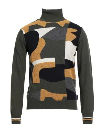 Bob Man Turtleneck Military Green Size S Wool, Viscose, Polyamide, Cashmere In Green