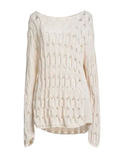 Le Tricot Perugia Woman Sweater Beige Size Xxl Cotton In Neutral
