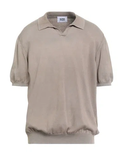 Alpha Studio Man Sweater Khaki Size 48 Cotton In Brown
