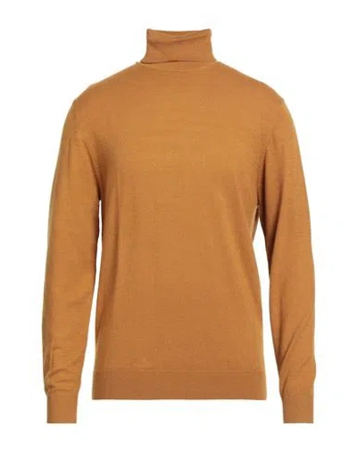 Barbati Man Turtleneck Marigold Size 3xl Wool, Cotton, Viscose, Polyamide, Cashmere In Orange