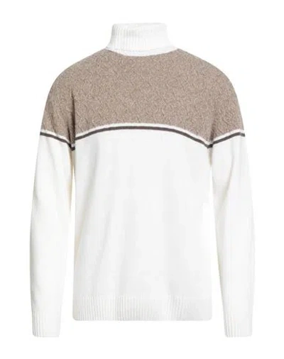 Barbati Man Turtleneck Beige Size Xxl Polyamide, Wool, Viscose, Cashmere In Multi