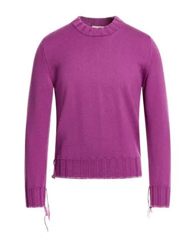 The Amhante Man Sweater Mauve Size M Virgin Wool In Purple