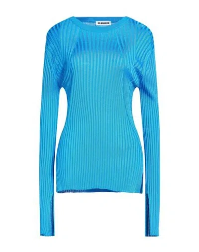 Jil Sander Woman Sweater Azure Size 4 Viscose In Blue