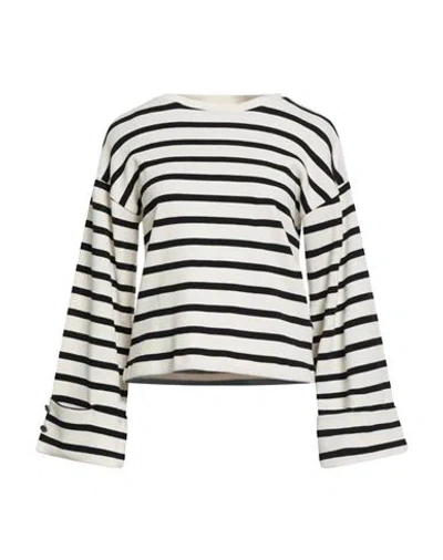 Bsb Jeans Woman Sweater Off White Size M Cotton In Black