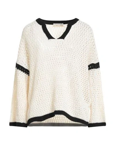 Bsb Jeans Woman Sweater Ivory Size M Polyacrylic, Cotton In White