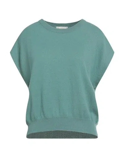 Fedeli Woman Sweater Green Size 6 Cashmere In Blue
