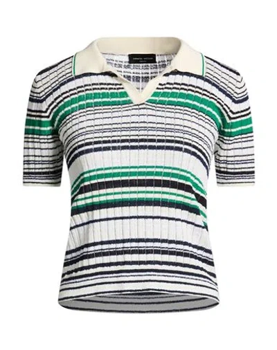 Roberto Collina Woman Sweater Green Size L Cotton, Polyamide In Multi