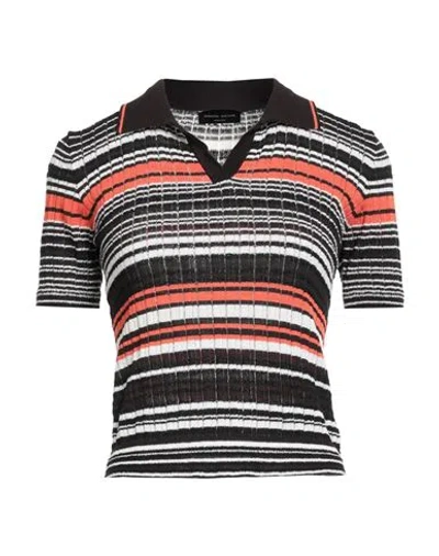 Roberto Collina Woman Sweater Dark Brown Size S Cotton, Polyamide In Multi