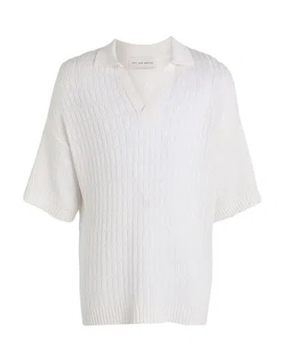 Njb New Job Brand Man Sweater White Size M Acrylic In White