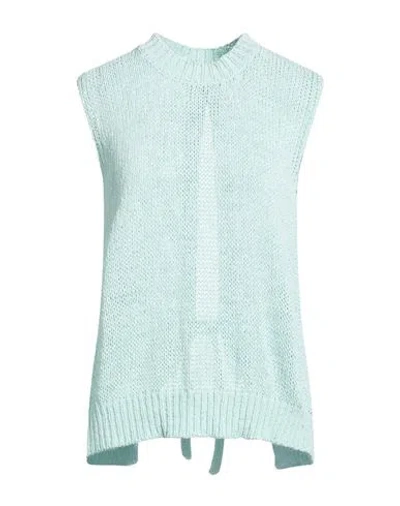 Four Friends Woman Sweater Sky Blue Size S Cotton, Polyamide In Blue