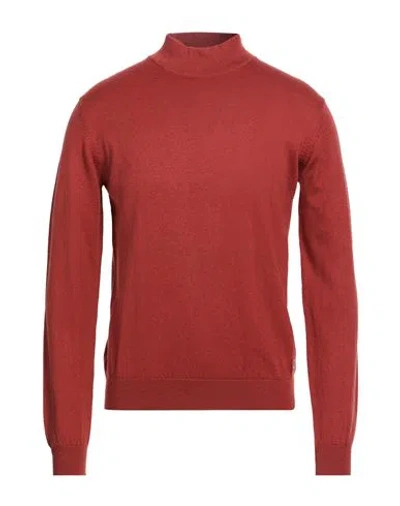 Yes Zee By Essenza Natural Feeling Man Turtleneck Rust Size 3xl Cotton, Wool In Red