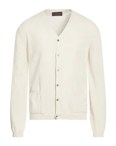 Fabrizio Del Carlo Man Cardigan Off White Size L Cotton In White
