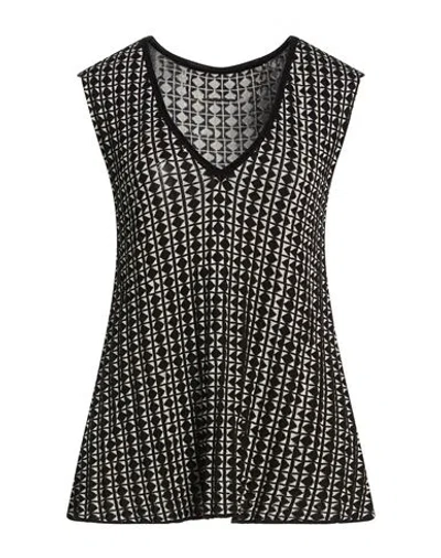 Alessia Santi Woman Sweater Black Size 2 Cotton, Viscose In Black