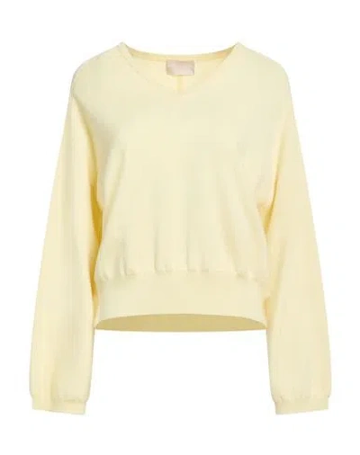 Hemisphere Woman Sweater Pastel Yellow Size M Merino Wool, Elastane In Yellow