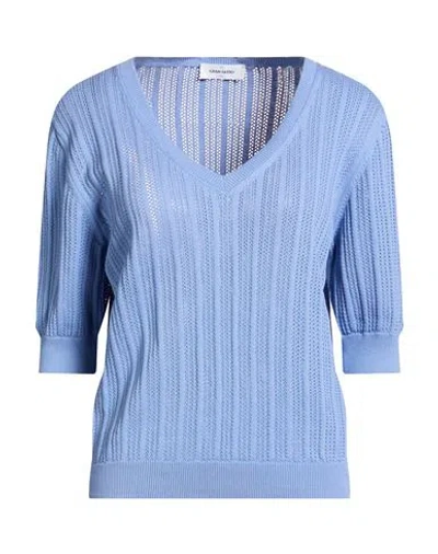 Gran Sasso Woman Sweater Sky Blue Size 12 Cotton In Blue
