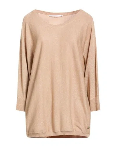 Xandres Gold Woman Sweater Beige Size 3xl Viscose, Metallic Fiber, Polyamide In Brown