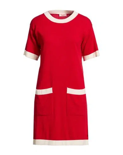 Lana D'oro Woman Mini Dress Red Size 12 Cashmere In Red