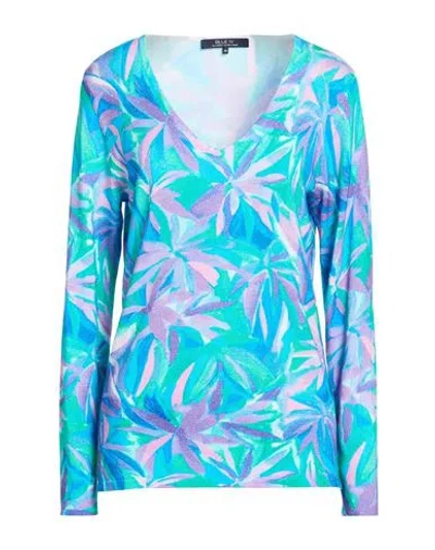 Blue Iv By Isabelle Van Den Abeele Woman Sweater Azure Size 14 Viscose, Polyamide In Blue