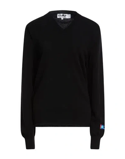 Comme Des Garçons Play Woman Sweater Black Size Xxl Wool In Black