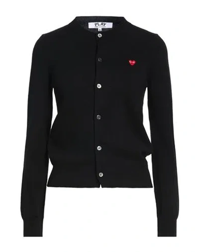 Comme Des Garçons Play Woman Cardigan Black Size L Wool In Black